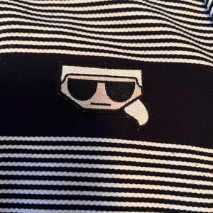 Karl Lagerfeld Striped Mini Dress with Kangaroo Pocket
